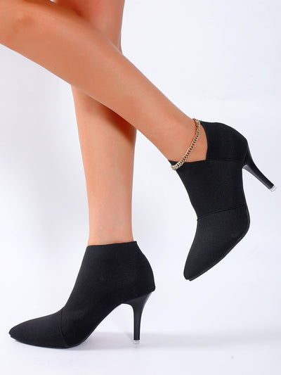 European Chic: Pointed Toe Stretch High Heel Classic Boots - Must-Have for American Fashionistas!