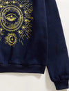 Celestial Comfort: Moon Print Drop Shoulder Sweatshirt