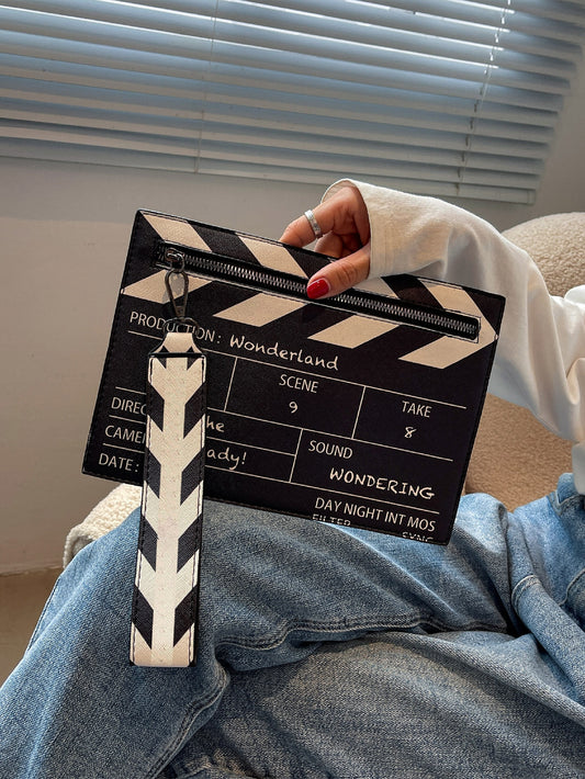 Chic Movie Clapperboard Square Bag for Stylish Professionals and Students