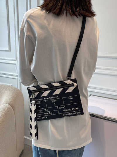 Chic Movie Clapperboard Square Bag for Stylish Professionals and Students