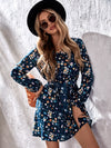 Chic Floral V-Neck Midi Dress with Waist Belt – Perfect for Every Occasion