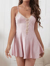 Elegant Lace-Trim Satin Pajama Nightdress – Perfect Blend of Comfort and Style