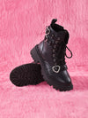 Chic Pink Grunge Punk Studded Heart Lolita Boots for Trendy Girls – Perfect for Spring & Autumn