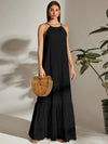 Chic Frenchy Hollow Embroidered Halter Neck Dress - Perfect for Effortless Elegance