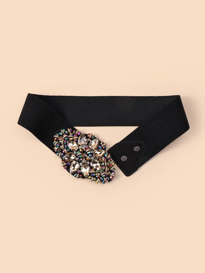 Chic Rhinestone-Embellished Belt for Coats and Dresses - Perfect for Halloween Parties