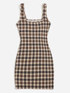 Chic and Comfortable with Plaid Print Cami Dress