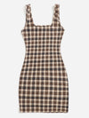 Chic and Comfortable with Plaid Print Cami Dress