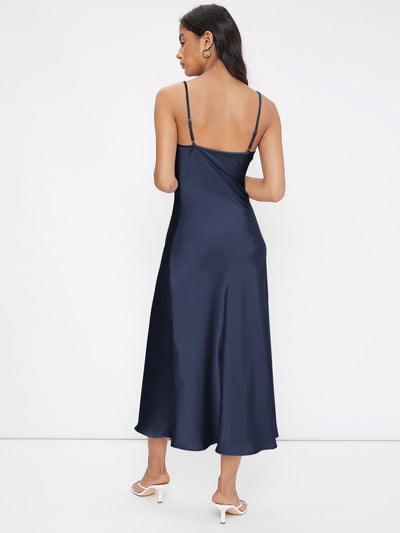 Elevate Your Workwear with the Cowl Neck Solid Slip Dress