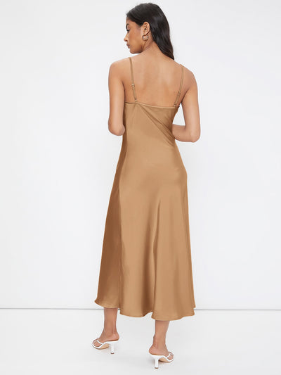 Elevate Your Workwear with the Cowl Neck Solid Slip Dress