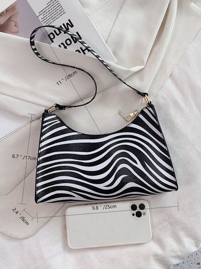Zebra Striped Shoulder Bag - Make a Bold Statement with Style