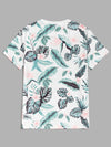 Stylish All-Over Printed Knitted Short Sleeve T-Shirt for Summer Casual Wear