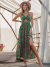 Floral Twist-Knot Hollow-Out Split Dress - Effortless Summer Elegance