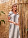 Chic and Classy: Striped Slit Hem Tunic Dress