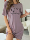 Mint Green Slogan Graphic Drop Shoulder Nightdress - Stay Stylish and Comfortable all Night Long