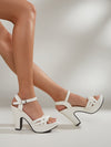 White Leather Weave Platform Sandals: Versatile Style for Daily Wear and Special Occasions