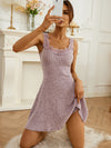 Lace Panel Rib Knit Pajama Night Dress: Comfort and Elegance Combined