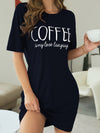 Mint Green Slogan Graphic Drop Shoulder Nightdress - Stay Stylish and Comfortable all Night Long