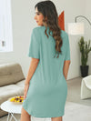 Mint Green Slogan Graphic Drop Shoulder Nightdress - Stay Stylish and Comfortable all Night Long