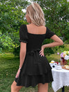 Chic and Sweet: The Sweetheart Neck Layered Hem Dress