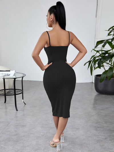 Solid Color Ribbed Knit Bodycon Dress: A Must-Have for Your Wardrobe!