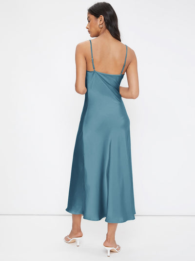 Elevate Your Workwear with the Cowl Neck Solid Slip Dress