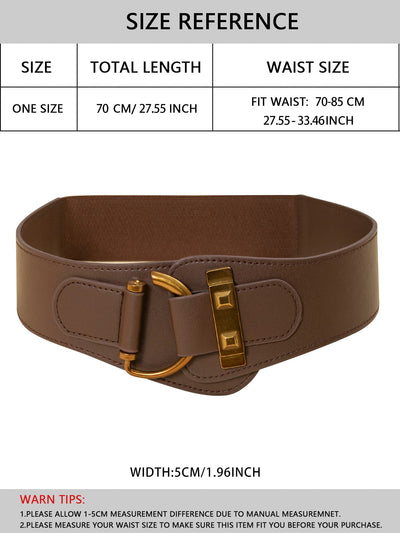 Vintage-Inspired Brown Waist Belt with Metallic Buckle – Perfect for Daily Wear and Halloween Style