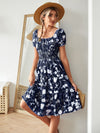 Bohemian Bliss: Floral Print Tie-Front Ruffle Hem Dress