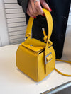 Chic Mini Yellow Snake Print Cube Handbag - Stylish Shoulder Bag for Any Occasion