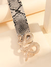 Boho Chic Snakeskin Pattern Buckle Belt - Perfect Accessory for Halloween