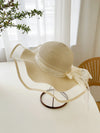 Boho Chic: Skinny Scarf Decor Straw Hat for Effortlessly Stylish Looks