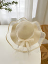 Boho Chic: Skinny Scarf Decor Straw Hat for Effortlessly Stylish Looks