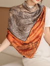 Chic Printed Silk Square Scarf - Elevate Your Style with this Versatile Bandana