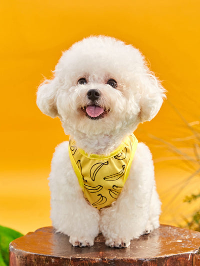 Banana Pattern Print Pet Tank: Keep Your Furry Friend Stylish and Comfy!