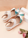 Chic Tropical Print Pointed-Toe Ankle Strap Flats for Effortless Style