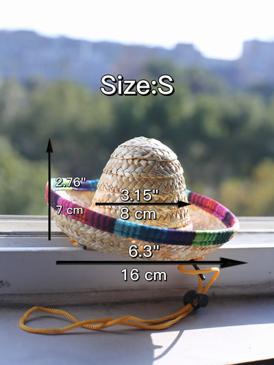 Colorful Pet Straw Hat: Festival Sun Protection with Adjustable Chin Strap