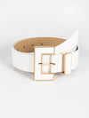 Chic PU Waist Belt with Square Buckle - Perfect for Pants & Dresses