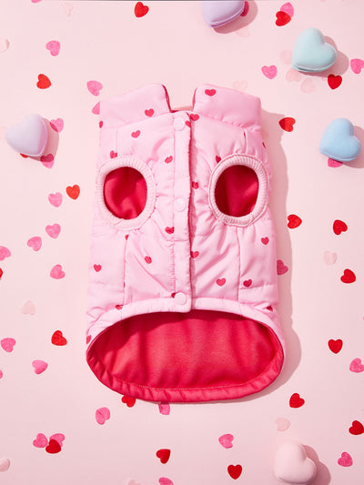 Love Your Pup in Style: Valentine's Day Heart Pattern Pet Jacket