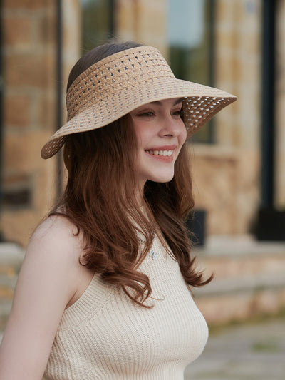 Summer Chic: Breathable Hollow Out Sun Hat for Face Protection and Traveling