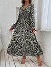 Wild Beauty Leopard Print Flounce Sleeve Shirred Dress