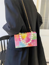 Blue Sky and Ocean Oil Painting Handbag: A Colorful Metal Chain Shoulder Bag for Everyday Use and Travel