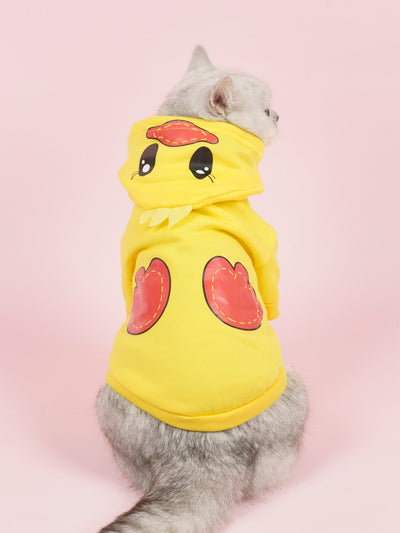 Quack-tastic Cotton Duck Pet Hoodie for Small Furry Friends