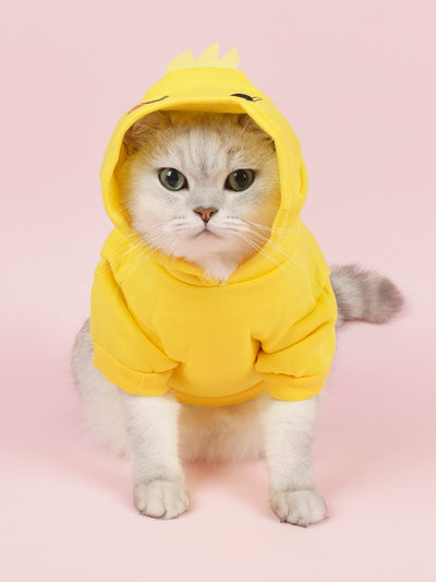 Quack-tastic Cotton Duck Pet Hoodie for Small Furry Friends