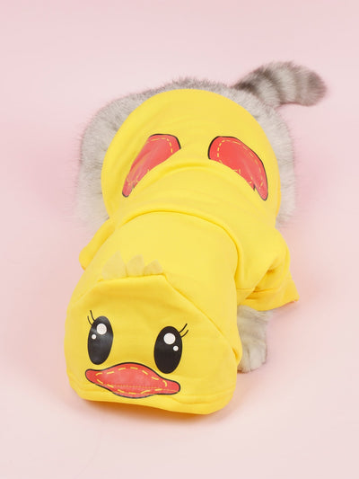 Quack-tastic Cotton Duck Pet Hoodie for Small Furry Friends