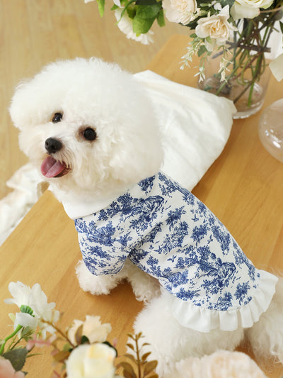 Blue White Porcelain Pet Dress: The Perfect Outfit for Your Pup!