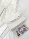 Chic Butterfly Applique Faux Pearl Trim Square Bag - Perfect for Every Occasion