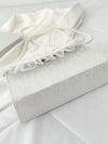 Chic Butterfly Applique Faux Pearl Trim Square Bag - Perfect for Every Occasion