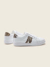 Wildly Chic: Colorblock Leopard Detail Lace-up Front Skate Shoes