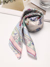 Stylish Ladies Geo Print Square Scarf: Elevate Your Look with Satin Accessories