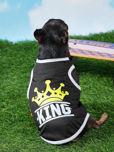 Royal Pet Style: Crown Letter Graphic Tank for Cats and Dogs