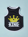 Royal Pet Style: Crown Letter Graphic Tank for Cats and Dogs